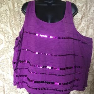 Lane Bryant Purple Tan Top 26/28
